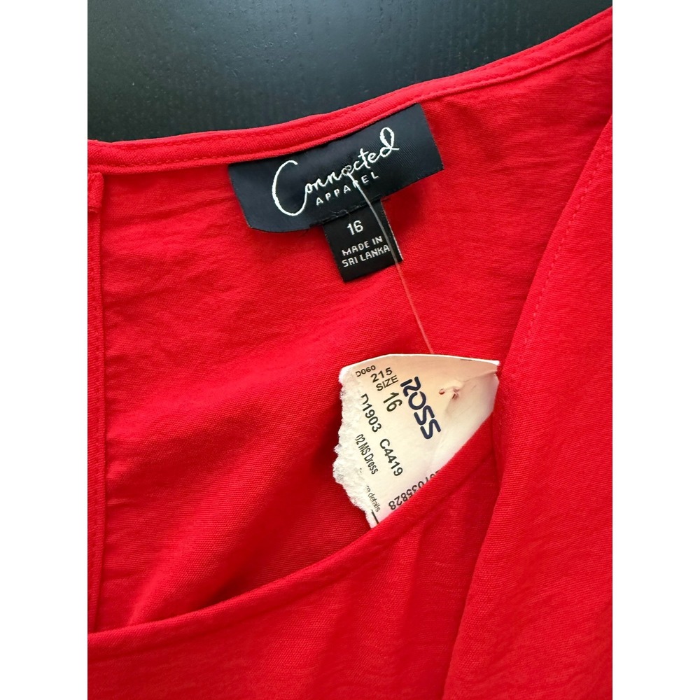 Connected Apparel Jumpsuit Womens Size 16 Red Sleeveless One-Piece Holiday Party - Picture 4 of 13